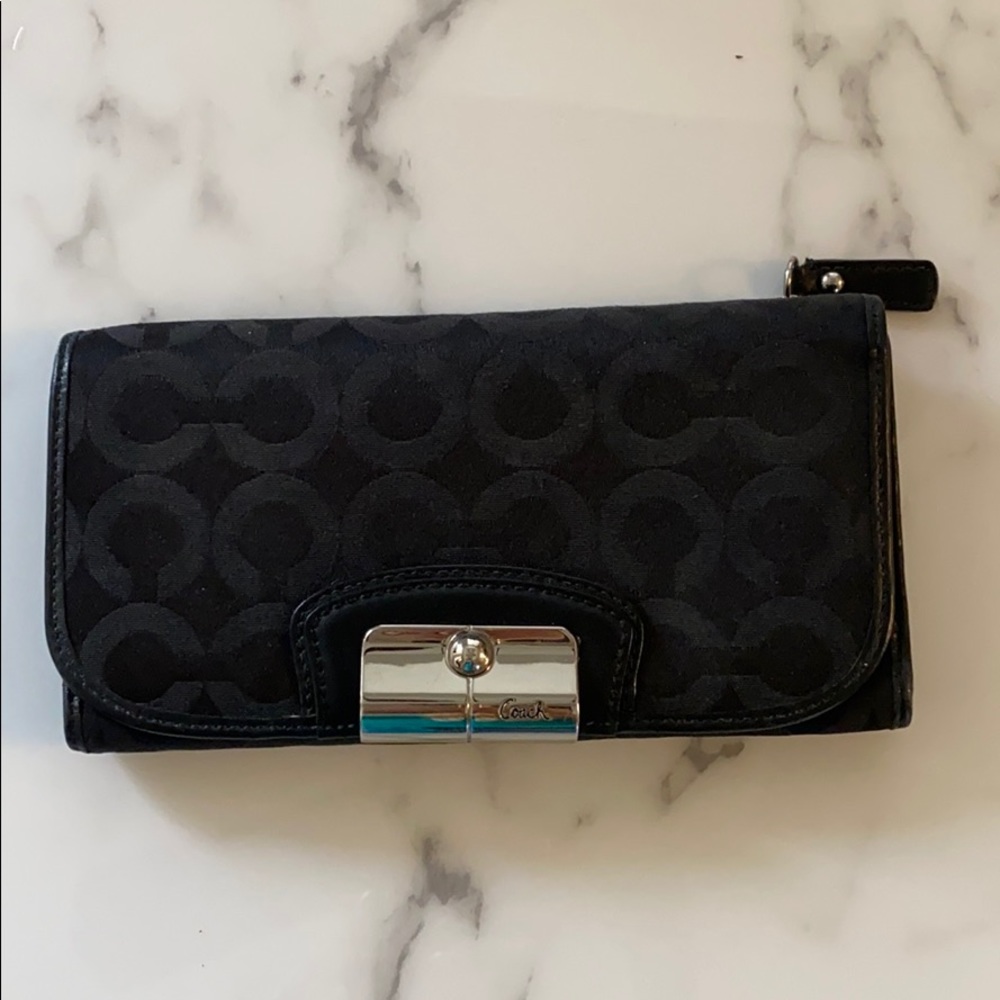 Coach Kristin OP Art Wallet Black